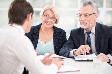 Man having an interview with employers