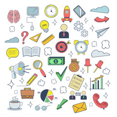 Vector business colorful doodles icon