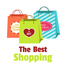 Vector flat shopping paper bags illustration