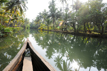 River of the backwaters at Kollam