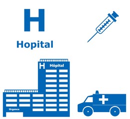 Hôpital en 4 icônes