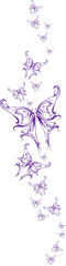 Set Butterflys Blue Tattoo  Vector