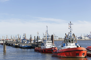 Schlepper im Hafen von Hamburg
