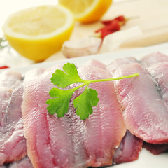 filleted raw sardines
