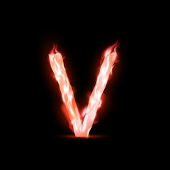 Fototapeta na wymiar vector letter with red fire