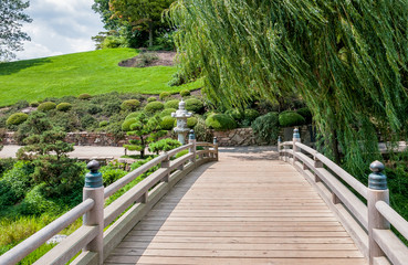 Chicago Botanic Garden, bridge to Japanese Garden area