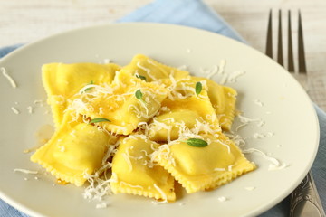 Ravioli with parmesan cheese