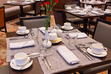 Empty breakfast table