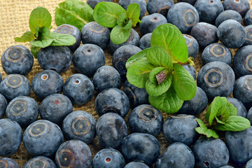 mirtilli e menta fresca