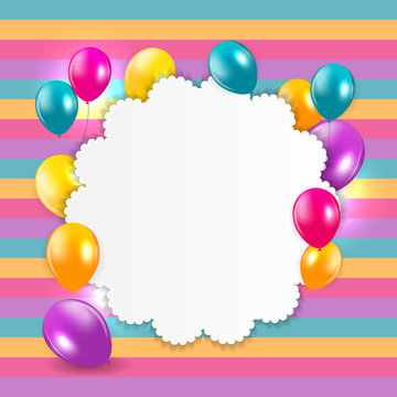 Glossy Balloons Background Vector Illustration EPS