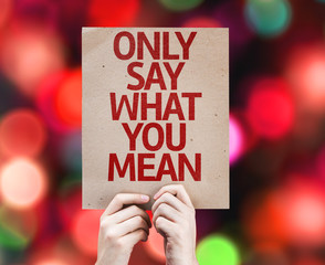 Only Say What You Mean card with colorful background