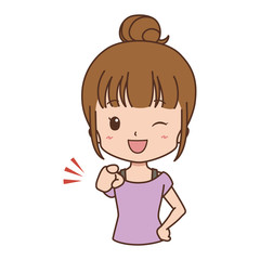 女性　指差し