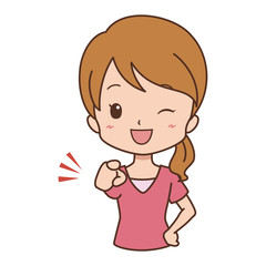 女性　指差し