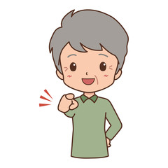 おじいさん　指差し