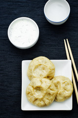 Korean steam pies with meat and cabbage. Pian se