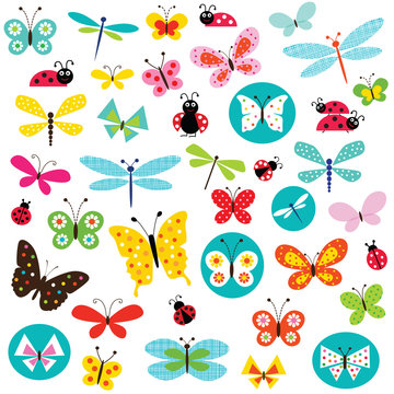 butterflies and ladybugs