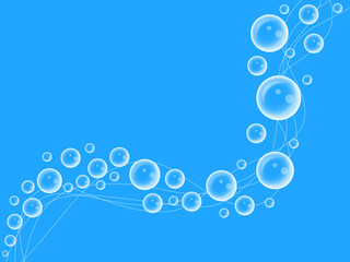 Abstract bubbles blue background water