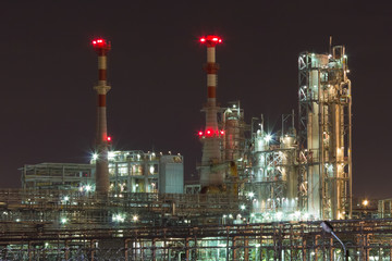 Obraz premium Night view of factory