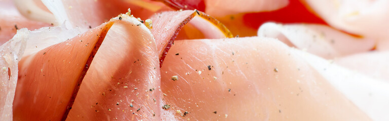 close up of ham as header for a food website