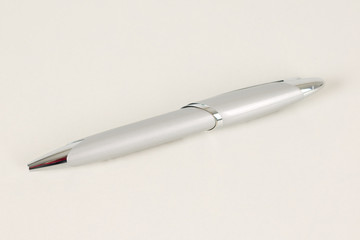 Metallic grey isolated pen with silver insertion