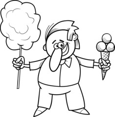 candy vendor coloring page