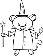 wizard mouse coloring page
