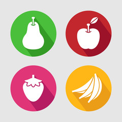 Fruits icon set. Vector EPS10.