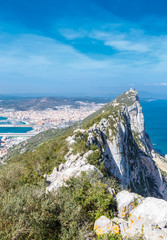 Rock of Gibraltar and  city of Gibraltar