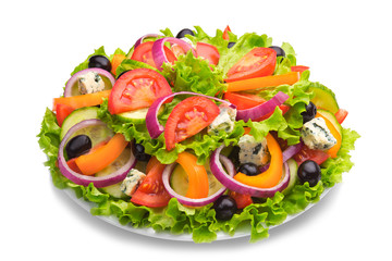 Fresh salad with tomatoes and cheese