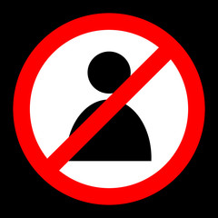 Sign no man icon great for any use. Vector EPS10.