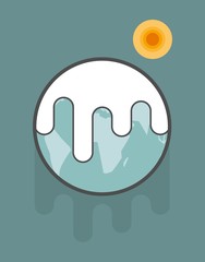 melting earth seen from space, vector illustration
