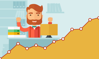 Successful office clerk.