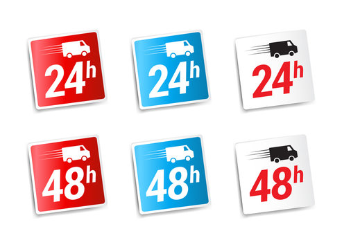 24h & 48h Delivery Stickers