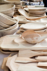 Detail of wood hitckenware