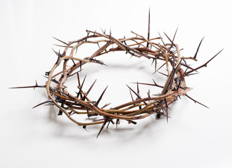 A crown of thorns on a white background - Easter. religion.