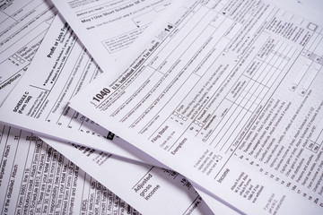 United States Tax forms - obrazy, fototapety, plakaty