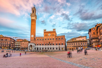 Piazza del Campo in Siena - obrazy, fototapety, plakaty