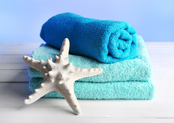 Obraz na płótnie Canvas Terry towels with starfish