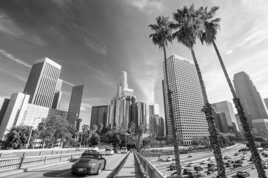 Fototapeta Los Angeles, California, USA downtown cityscape