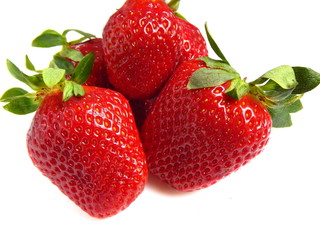 Fresh strawberries, isolated