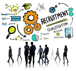 Business People Walking Recruitment Qualification Concept