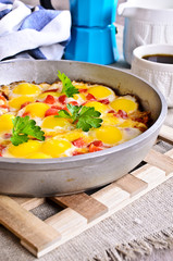 Fried with vegetables