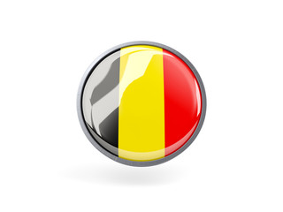 Fototapeta premium Round icon with flag of belgium