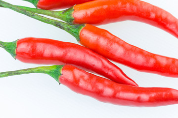 Red chili  isolated on white background
