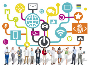 Global Communications Social Networking Digital Device Concept