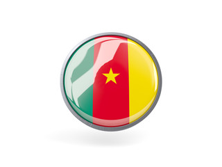 Round icon with flag of cameroon