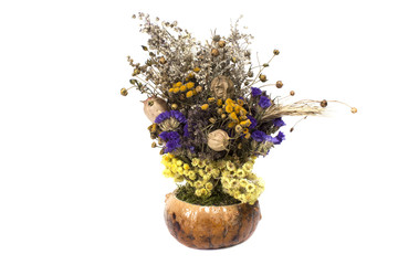 dried wild herbs in a pot
