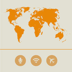 Fototapeta na wymiar World map icon great for any use. Vector EPS10.