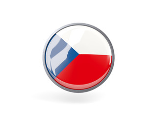 Round icon with flag of czech republic