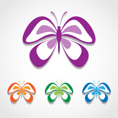 Butterfly icons set great for any use. Vector EPS10.